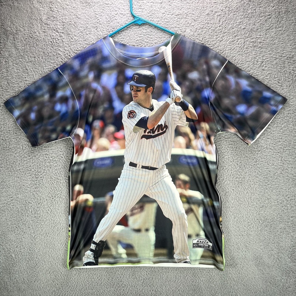 Three60 Gear Shirt Mens Medium All Over Print Minnesota Twins Joe Mauer MLB #7